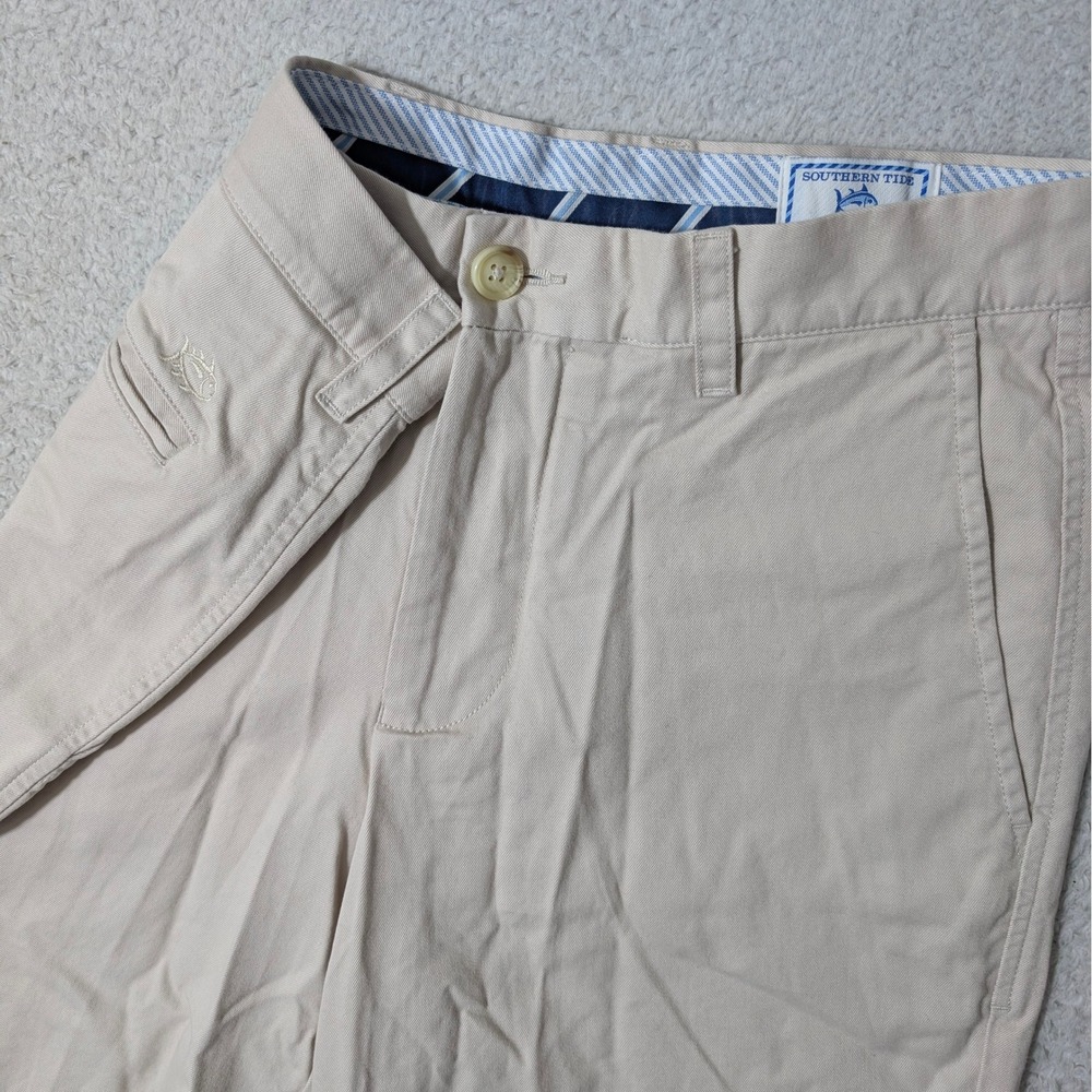 Southern Tide‎ Shorts Mens W30/9 Tan Skipjack Pima Cotton Modal Khaki Chino